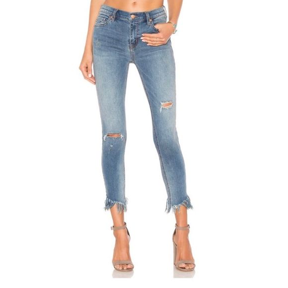 Free People Denim - EUC Free People Great Heights Frayed Cropped Ankle Hem Skinny Jeans, 27 Short